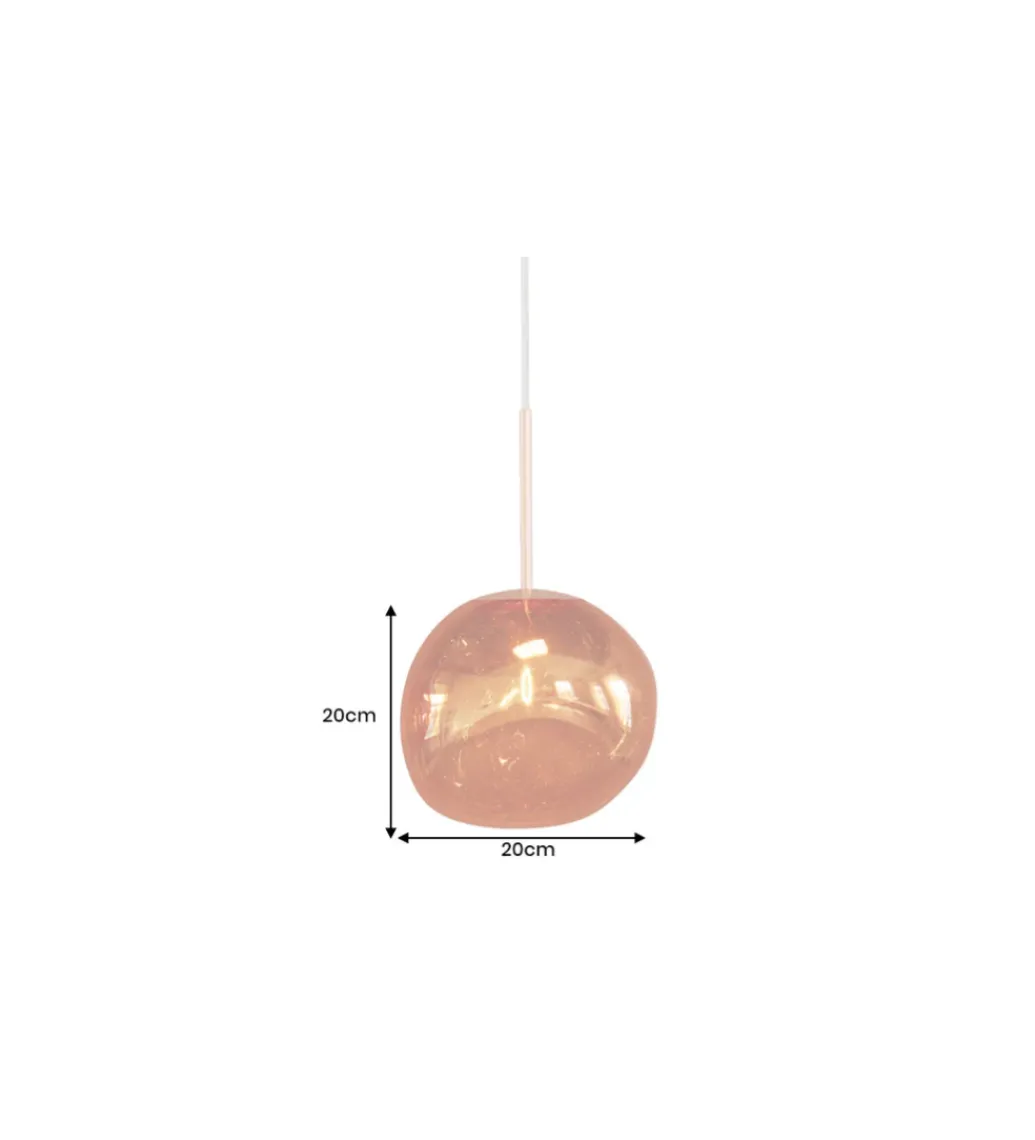 Lampa wisząca LIQUID DIAMOND 20 cm szkło miedź*Invicta Interior Clearance