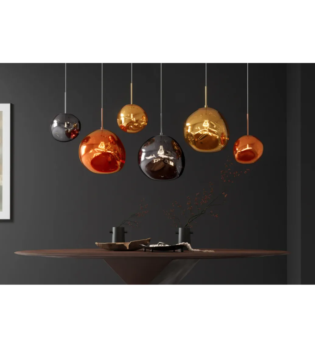 Lampa wisząca LIQUID DIAMOND 20 cm szkło miedź*Invicta Interior Clearance