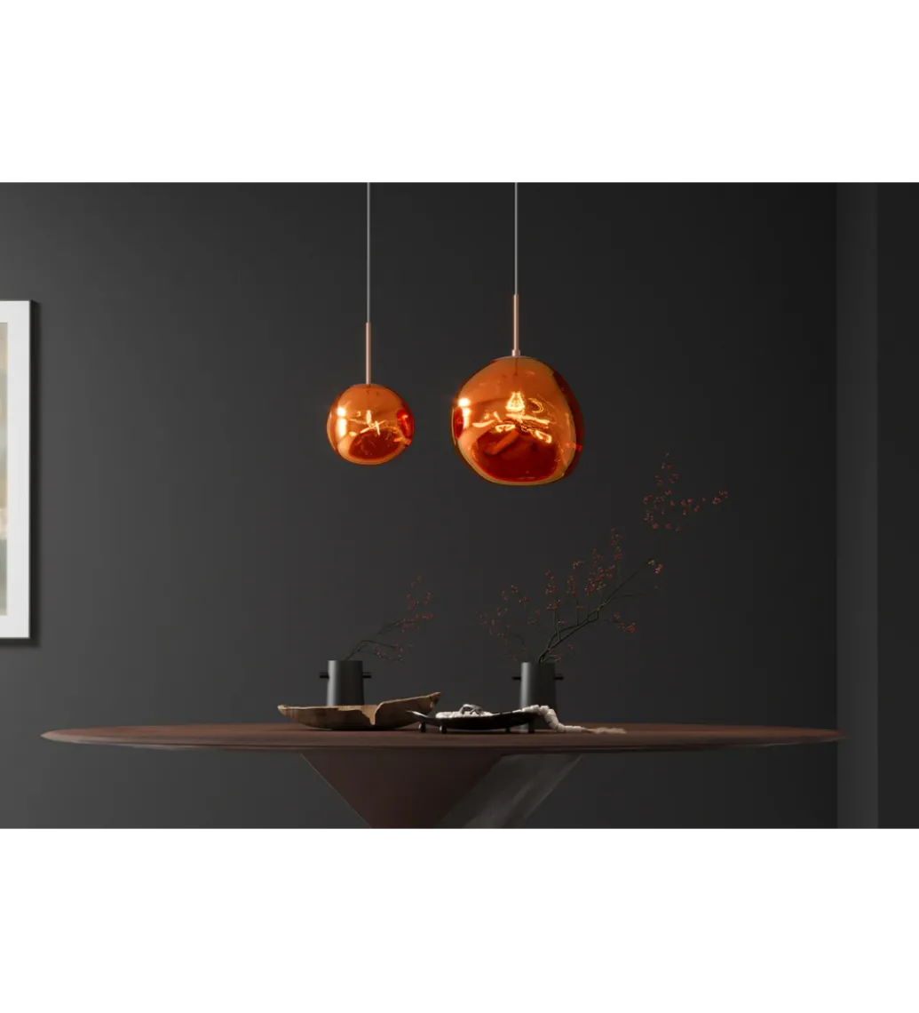 Lampa wisząca LIQUID DIAMOND 20 cm szkło miedź*Invicta Interior Clearance