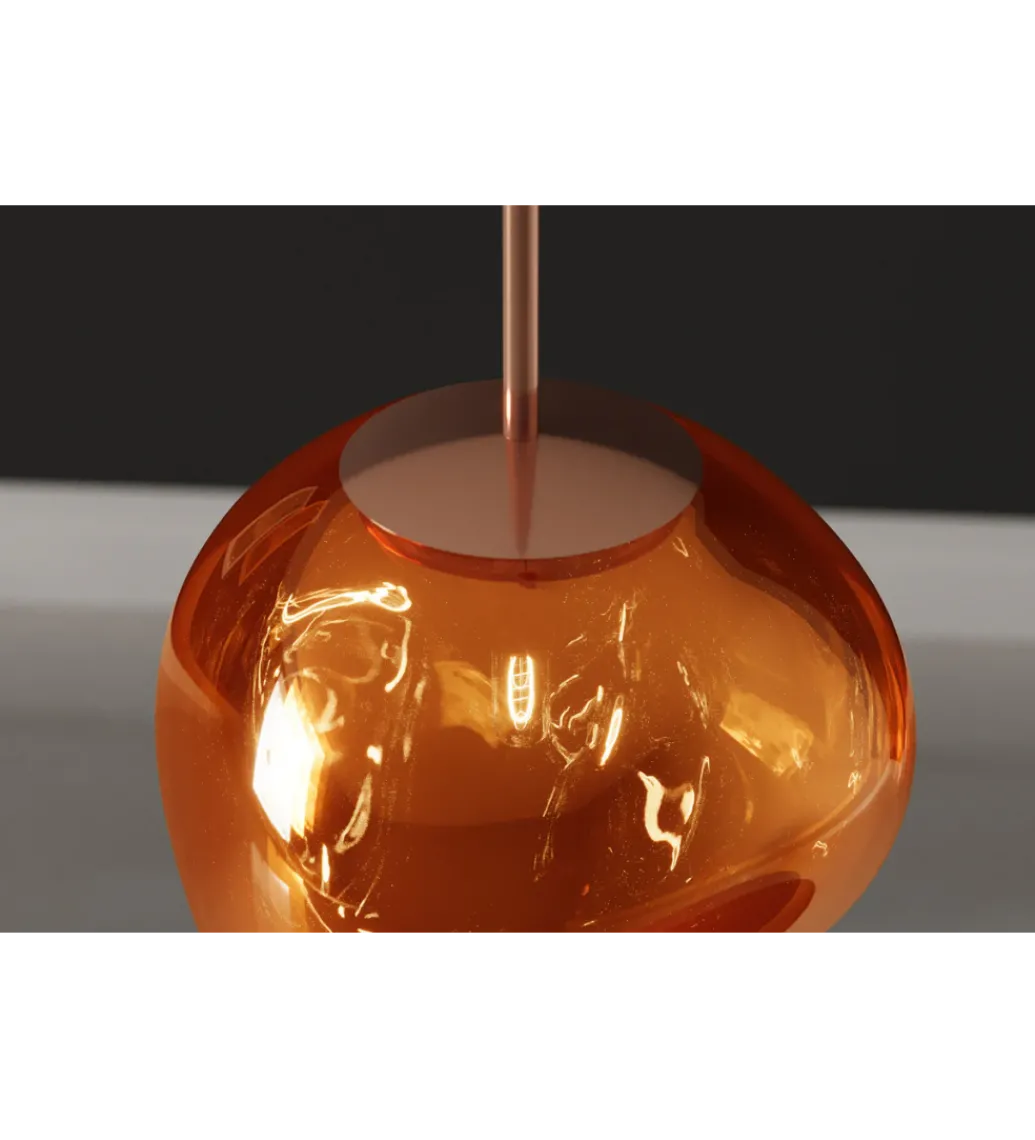 Lampa wisząca LIQUID DIAMOND 20 cm szkło miedź*Invicta Interior Clearance