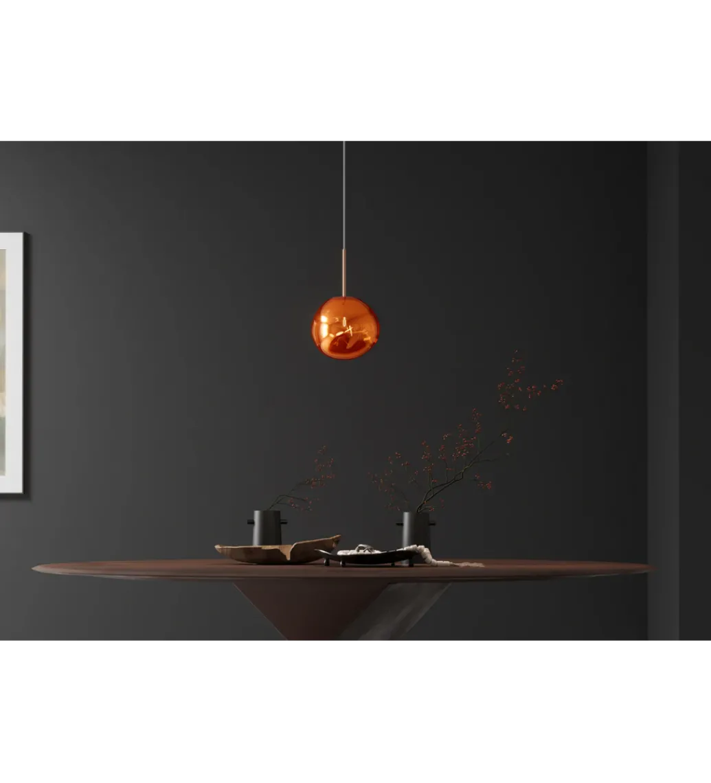 Lampa wisząca LIQUID DIAMOND 20 cm szkło miedź*Invicta Interior Clearance