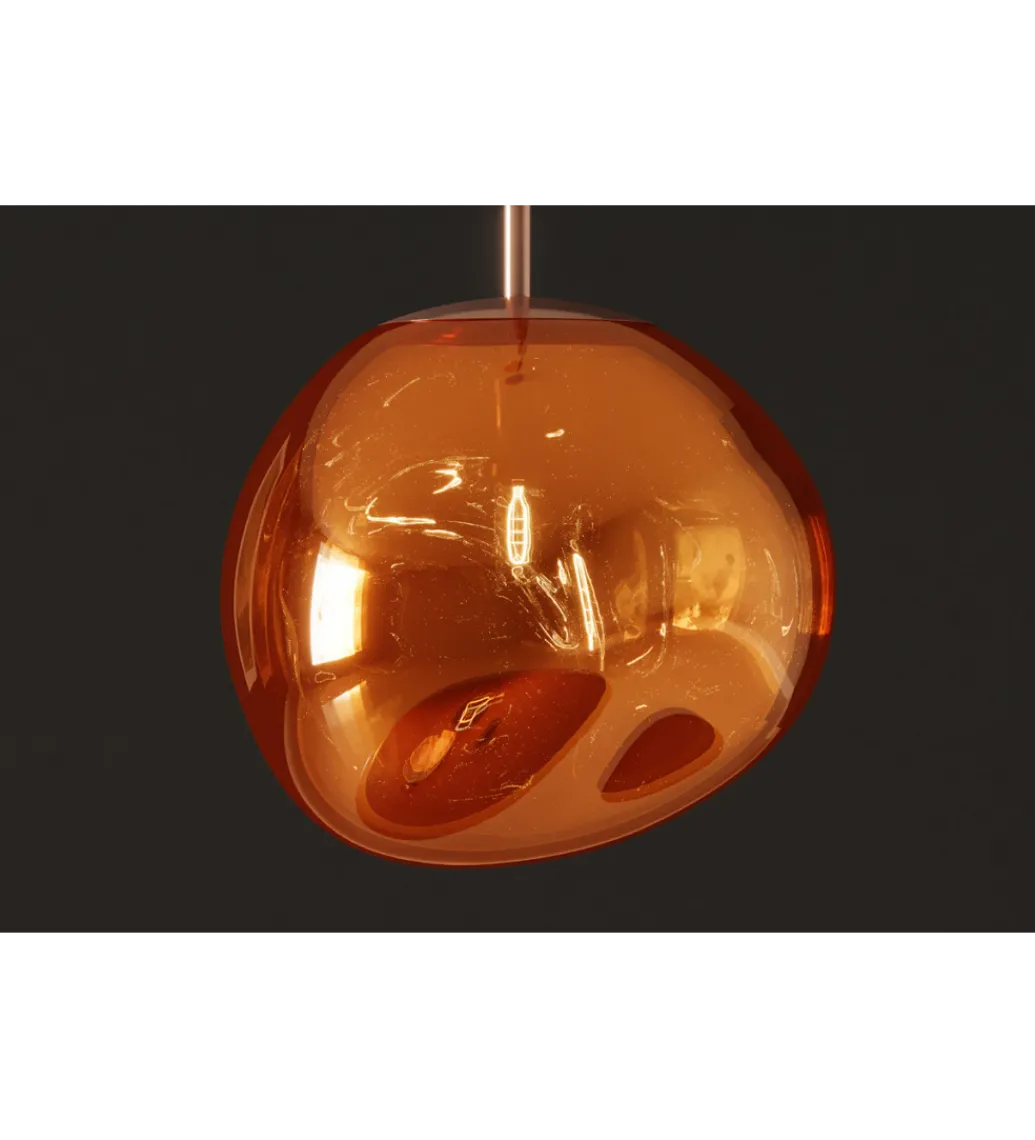 Lampa wisząca LIQUID DIAMOND 20 cm szkło miedź*Invicta Interior Clearance