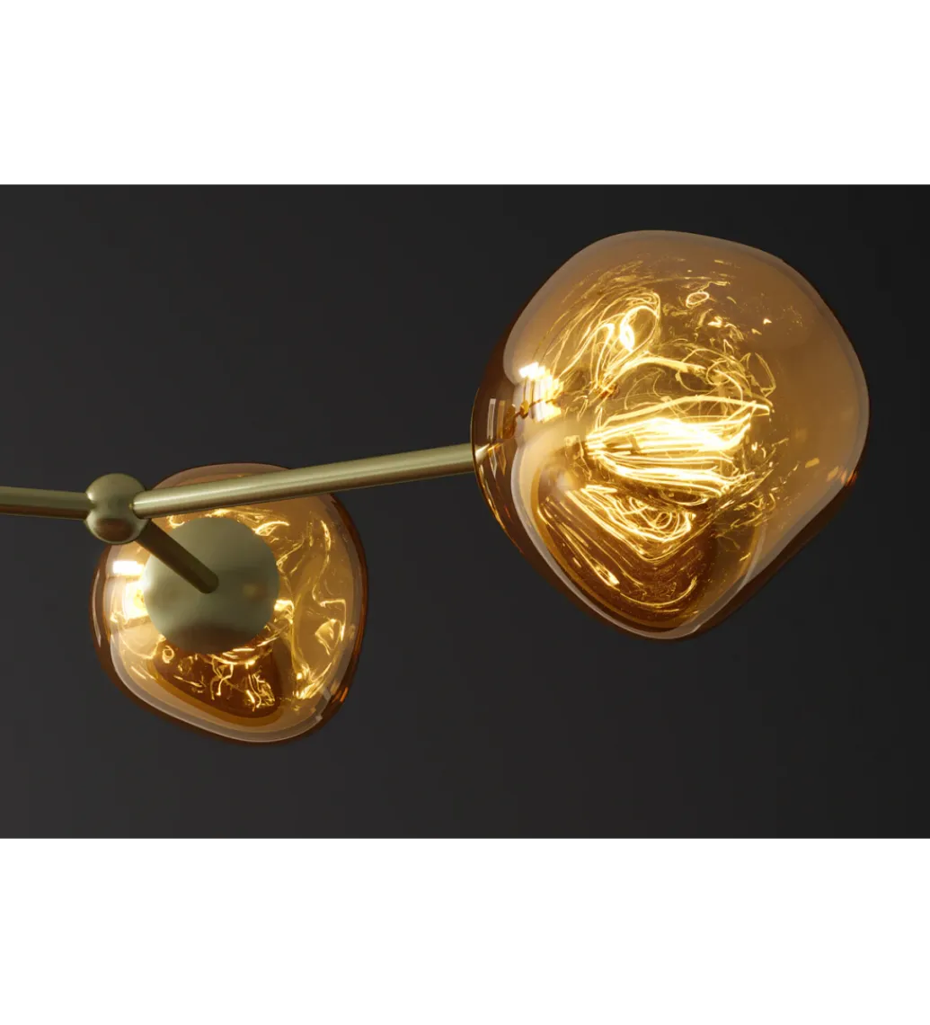 Lampa wisząca LIQUID DIAMOND 5 kloszy szkło złoty*Invicta Interior Best