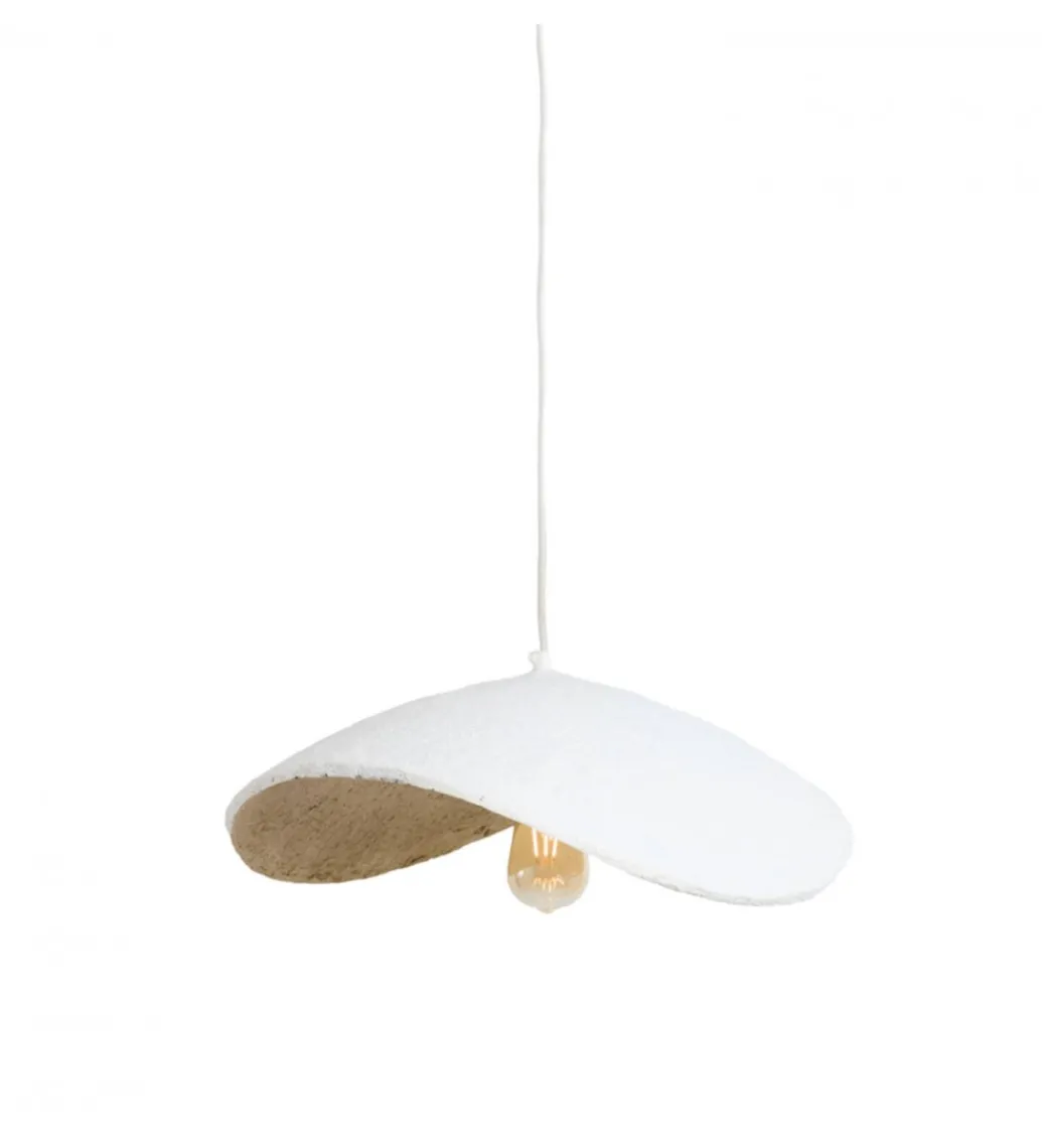 Lampa wisząca LONIA 53 cm kremowa antyczny brąz*L&L Discount