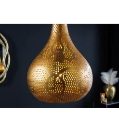 Lampa wisząca ORIENT LIVING 50 cm ze złotym dekorem*Invicta Interior - przedsprzedaż Discount