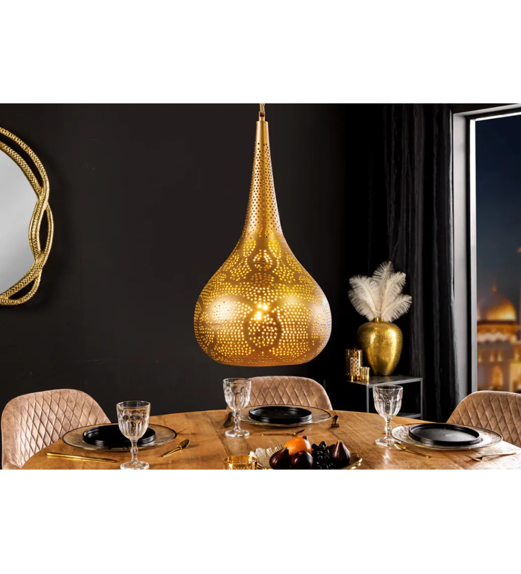 Lampa wisząca ORIENT LIVING 50 cm ze złotym dekorem*Invicta Interior - przedsprzedaż Discount