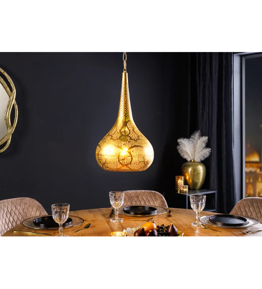 Lampa wisząca ORIENT LIVING 50 cm ze złotym dekorem*Invicta Interior - przedsprzedaż Discount