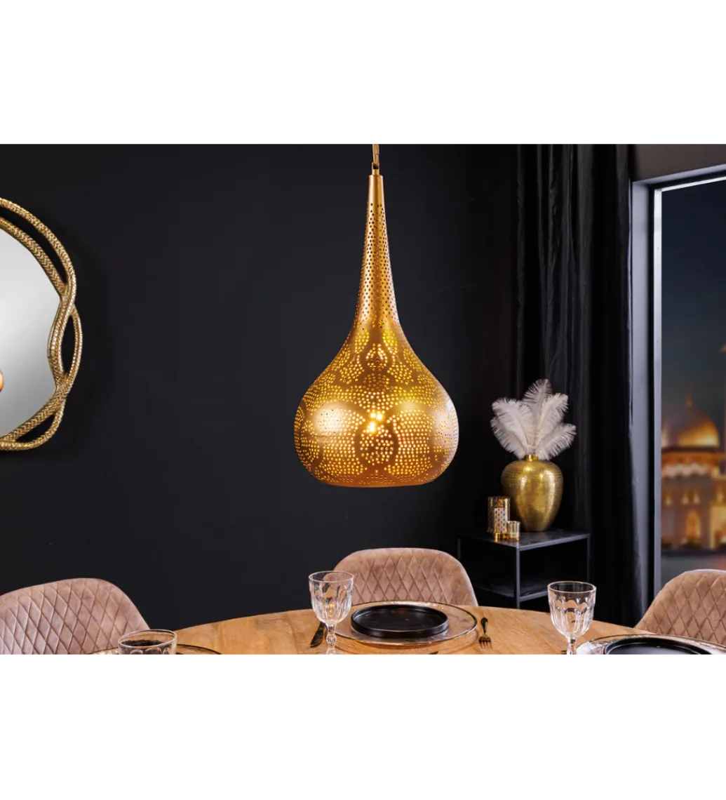 Lampa wisząca ORIENT LIVING 50 cm ze złotym dekorem*Invicta Interior - przedsprzedaż Discount