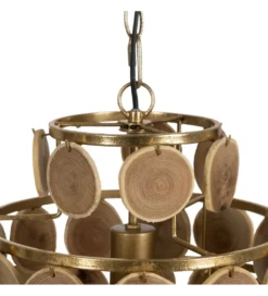 Lampa wisząca PORBELMA 58 cm złota naturalna*Zona-Design New