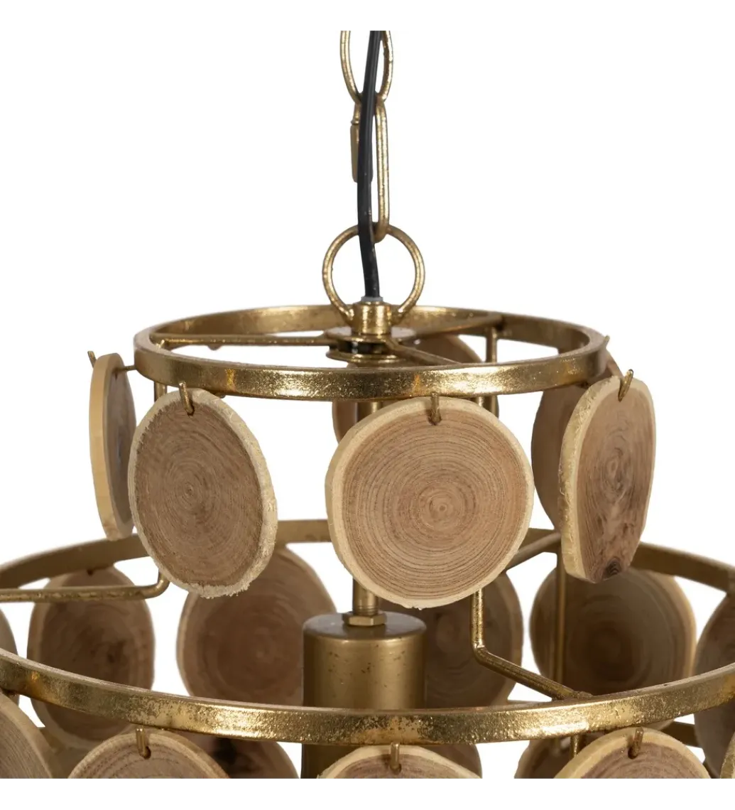 Lampa wisząca PORBELMA 58 cm złota naturalna*Zona-Design New