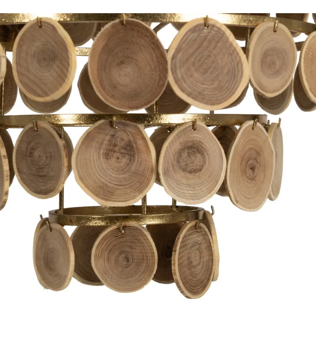 Lampa wisząca PORBELMA 58 cm złota naturalna*Zona-Design New