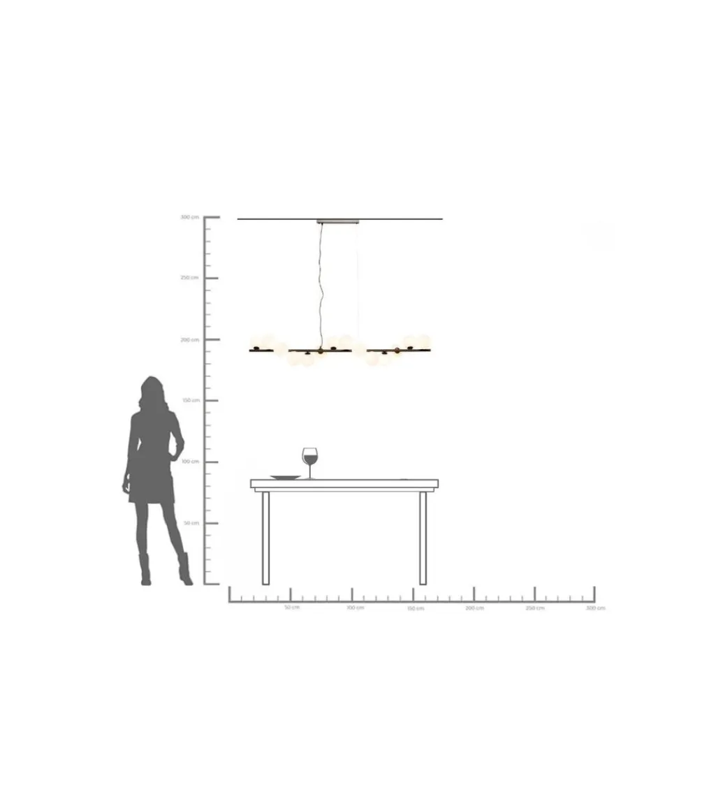 Lampa wisząca SCALA BALLS 150 cm czarna białe klosze*KDesign Clearance