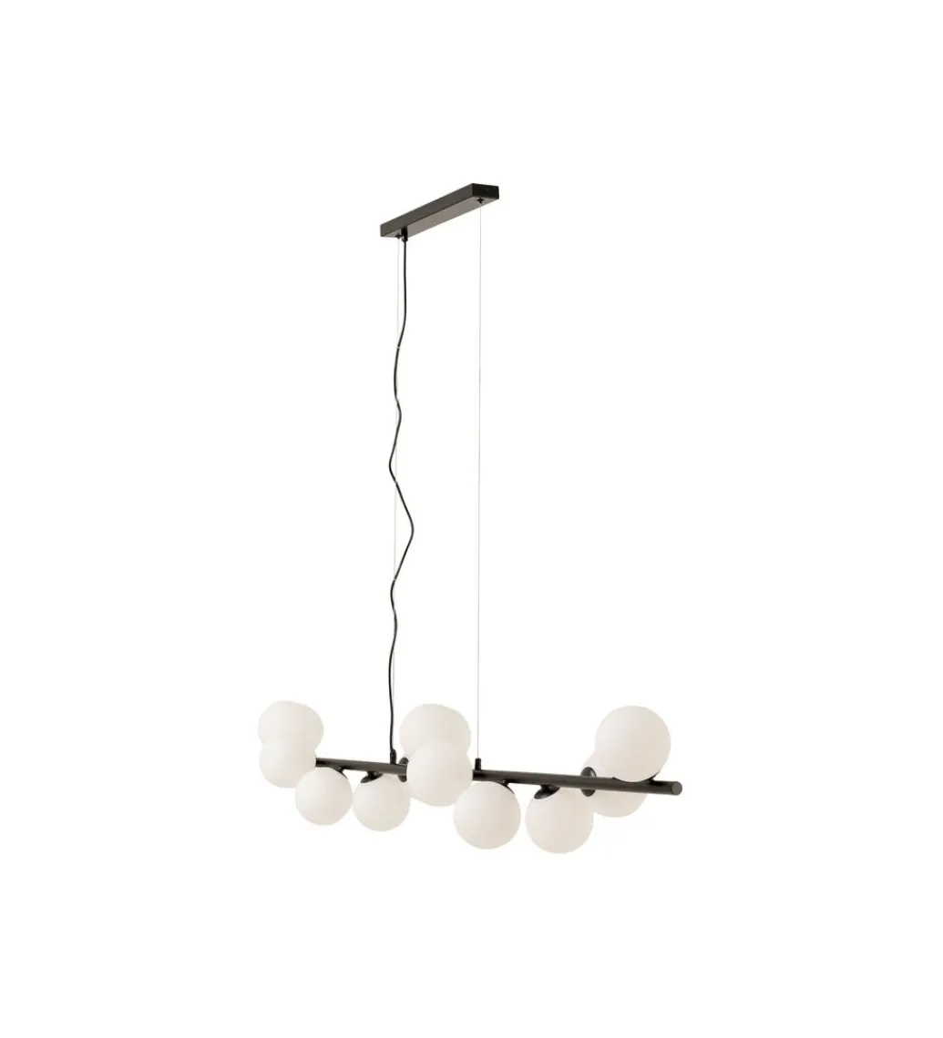 Lampa wisząca SCALA BALLS 150 cm czarna białe klosze*KDesign Clearance