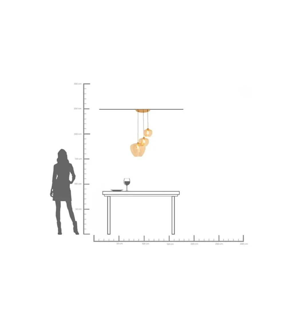 Lampa wisząca SPHERE AMBER 45 cm złota*KDesign Discount