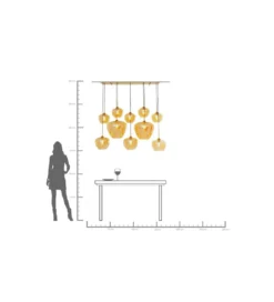 Lampa wisząca SPHERE AMBER TEN 160 cm złota*KDesign Online