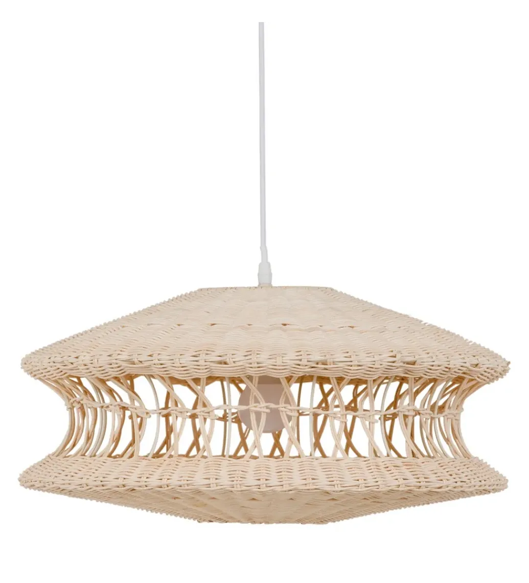 Lampa wisząca TECHO 52 cm ratan kremowa*Zona-Design New