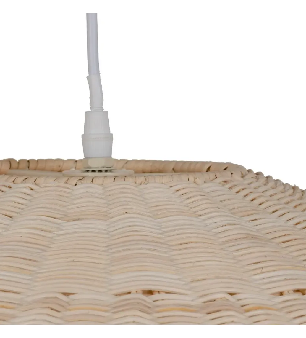 Lampa wisząca TECHO 52 cm ratan kremowa*Zona-Design New
