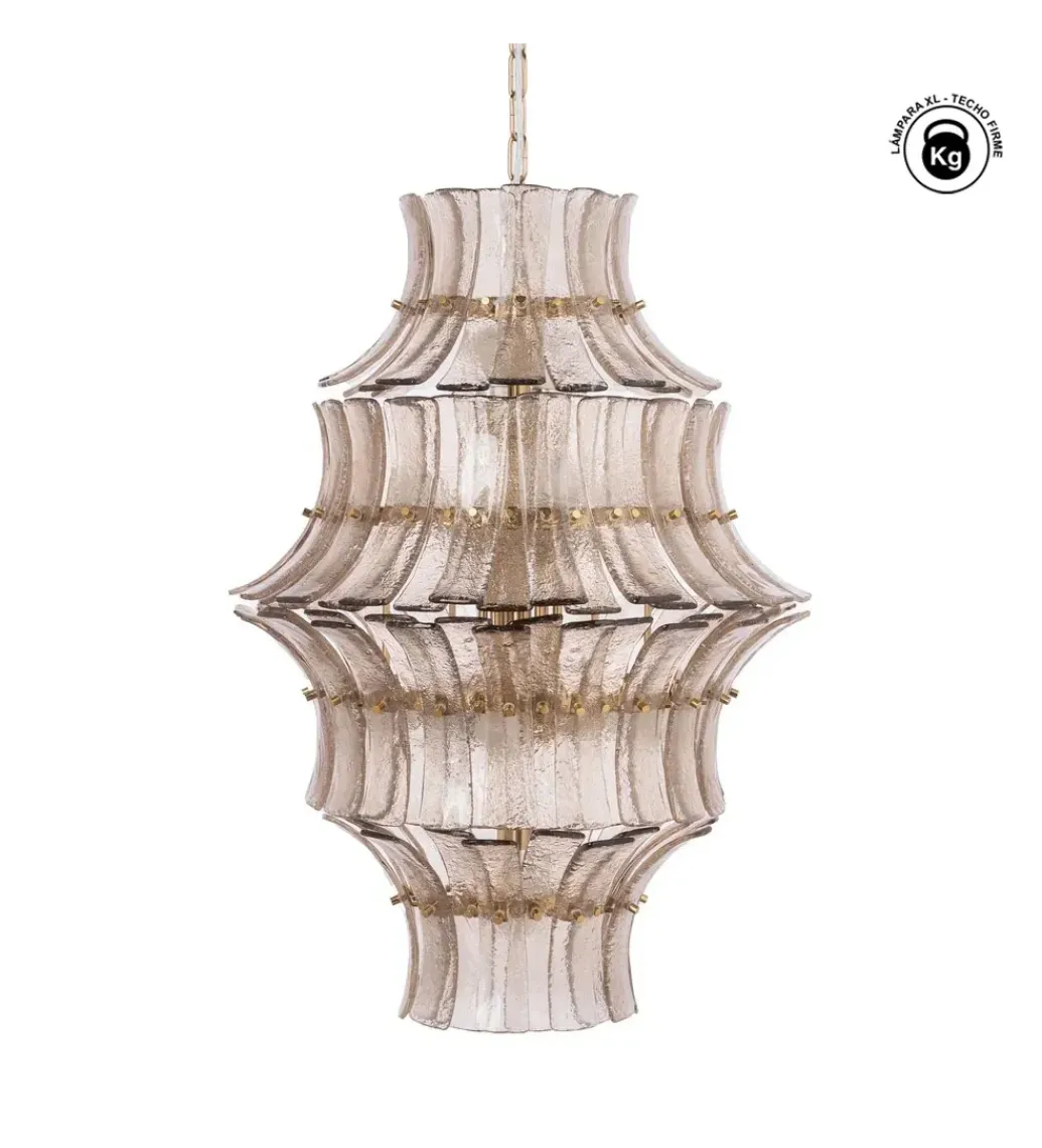 Lampa wisząca TEGOR 53 cm szare szkło*DENZO Sale