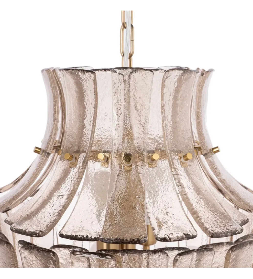 Lampa wisząca TEGOR 53 cm szare szkło*DENZO Sale