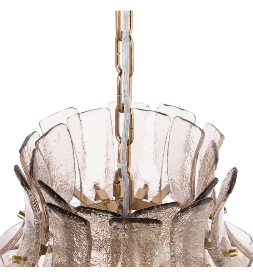 Lampa wisząca TEGOR 53 cm szare szkło*DENZO Sale