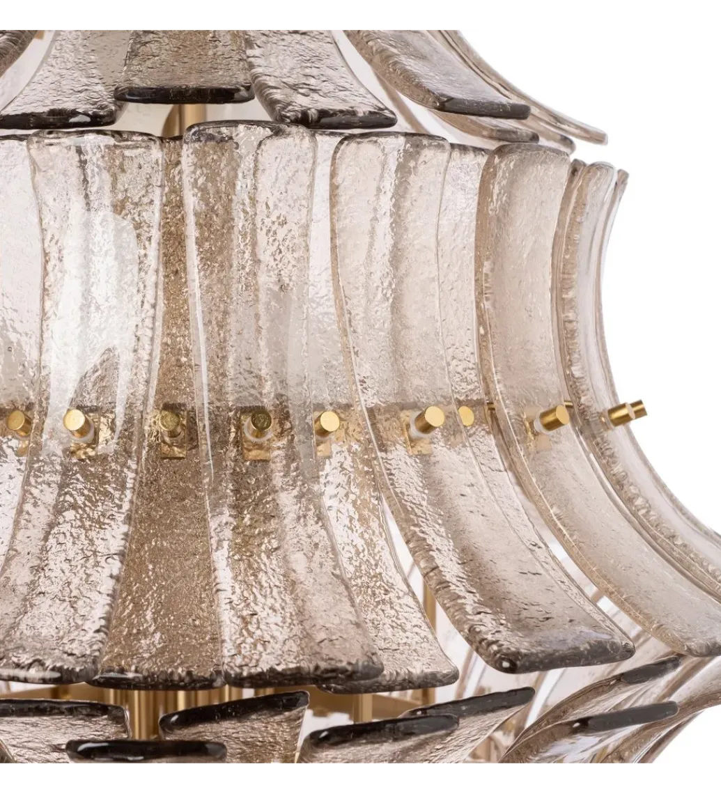 Lampa wisząca TEGOR 53 cm szare szkło*DENZO Sale