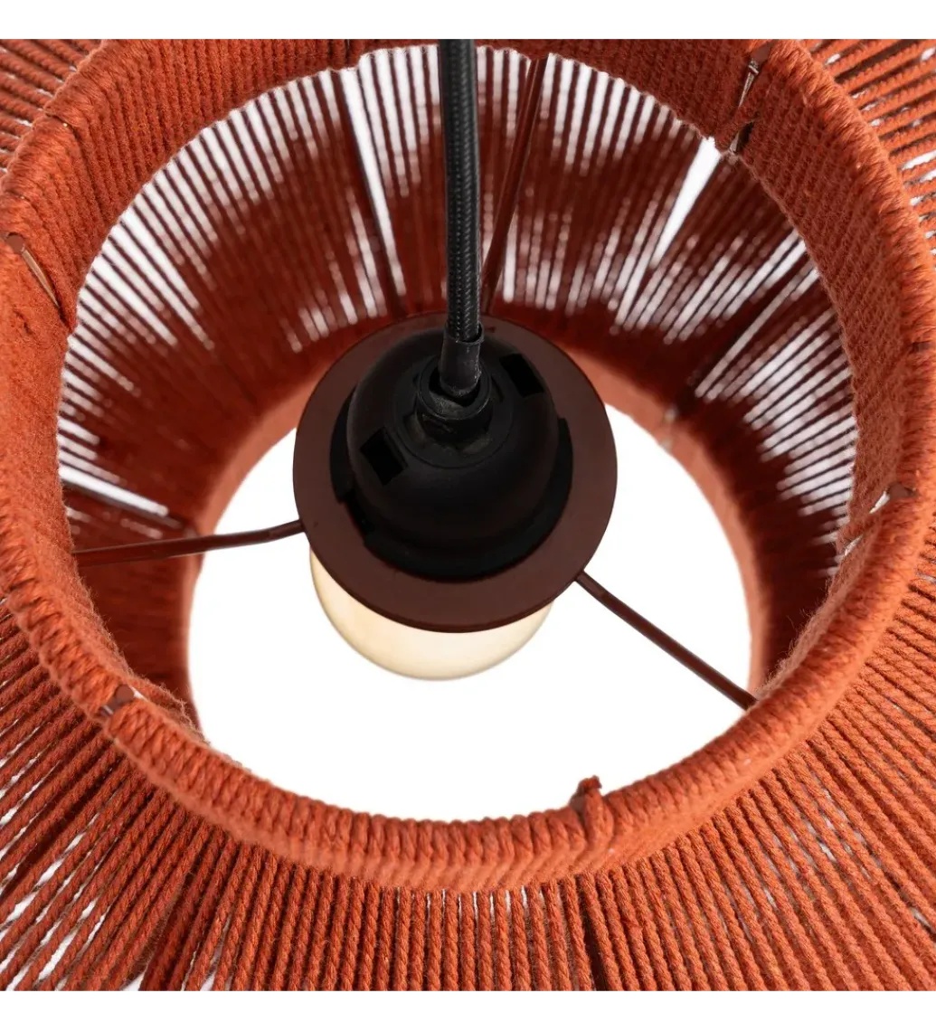 Lampa wisząca TEJA 30 cm lina papierowa ceglasty*Zona-Design