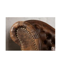Leżanka BRIGIDA Chesterfield brązowy antyczny*Invicta Interior Online