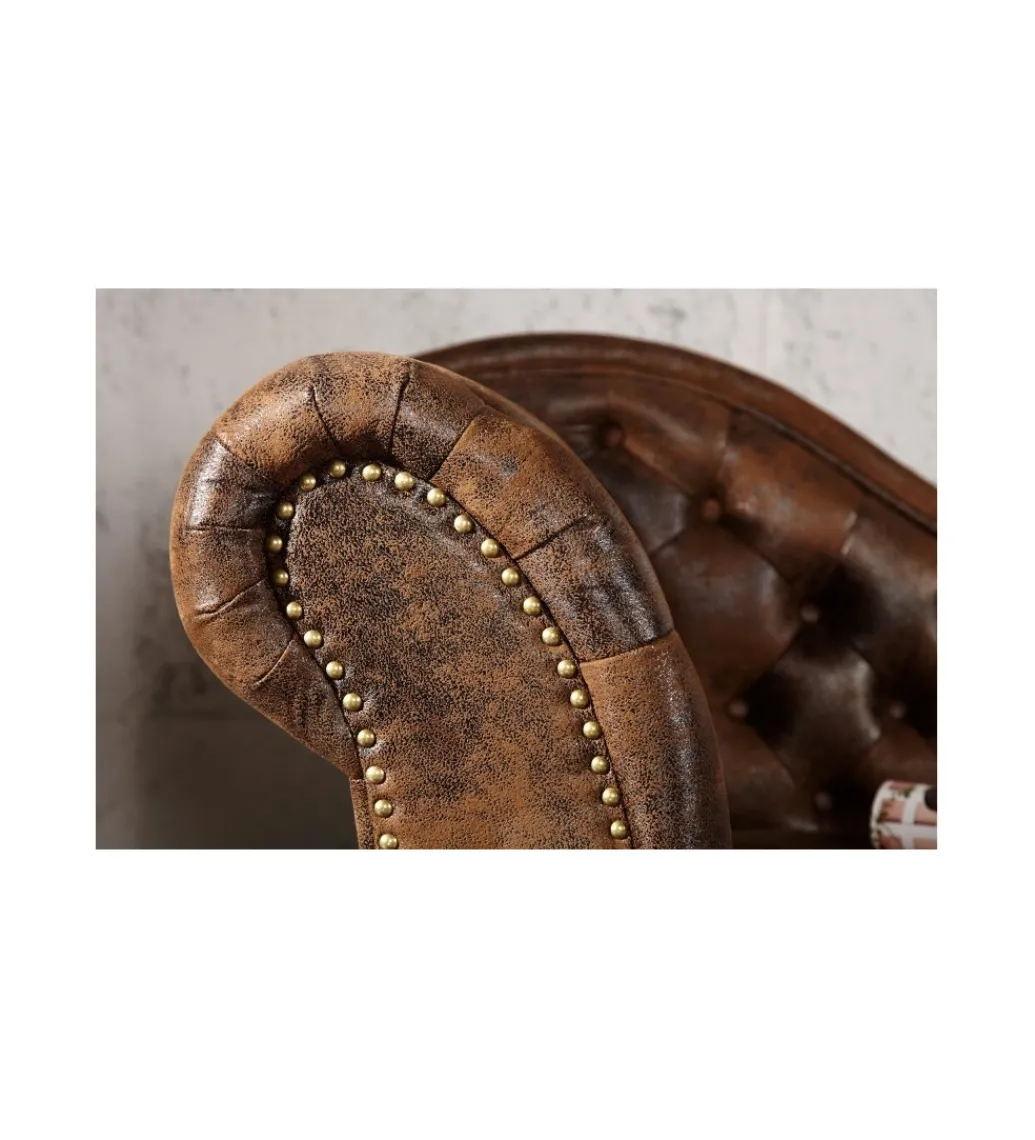 Leżanka BRIGIDA Chesterfield brązowy antyczny*Invicta Interior Online