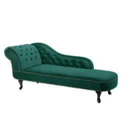 Leżanka BRIGIDA Chesterfield szmaragdowo zielony aksamit*Invicta Interior Online