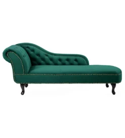 Leżanka BRIGIDA Chesterfield szmaragdowo zielony aksamit*Invicta Interior Online
