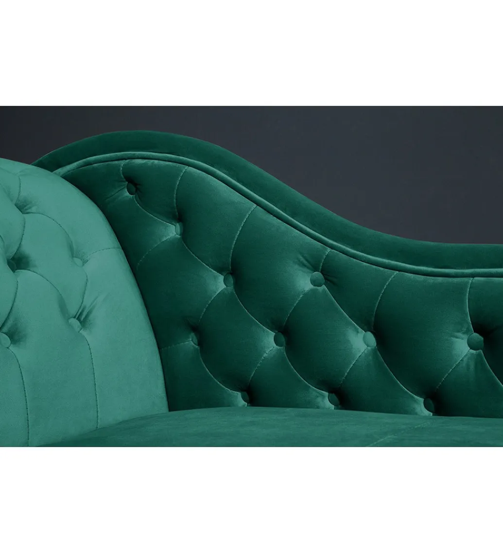 Leżanka BRIGIDA Chesterfield szmaragdowo zielony aksamit*Invicta Interior Online