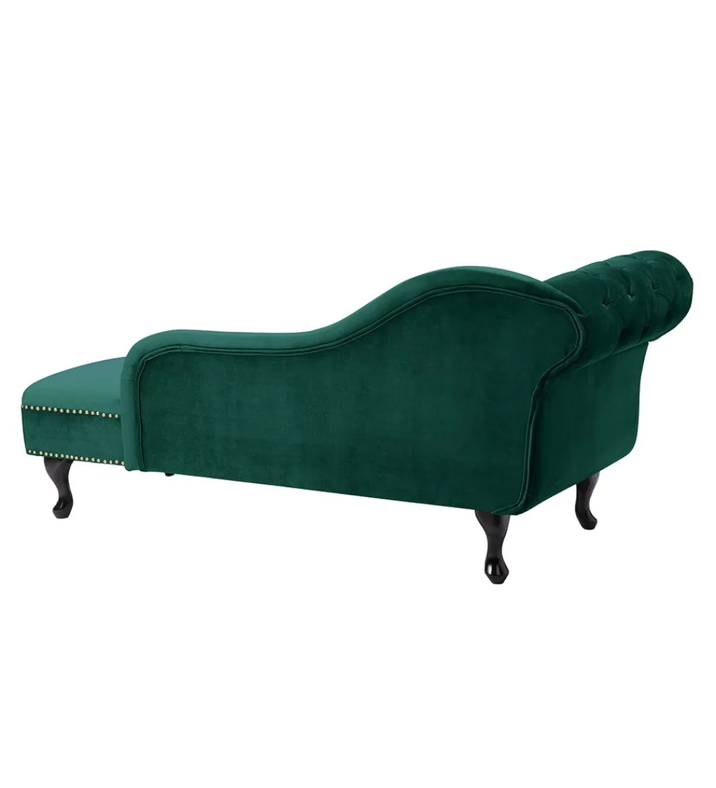 Leżanka BRIGIDA Chesterfield szmaragdowo zielony aksamit*Invicta Interior Online