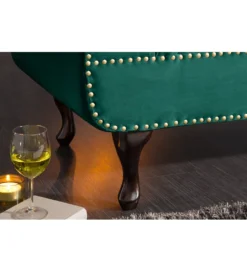 Leżanka BRIGIDA Chesterfield szmaragdowo zielony aksamit*Invicta Interior Online