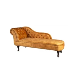 Leżanka Chesterfield BRIGIDA musztardowa*Invicta Interior Hot