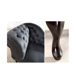Leżanka Chesterfield BRIGIDA 170 cm Szary antyczny*Invicta Interior Best