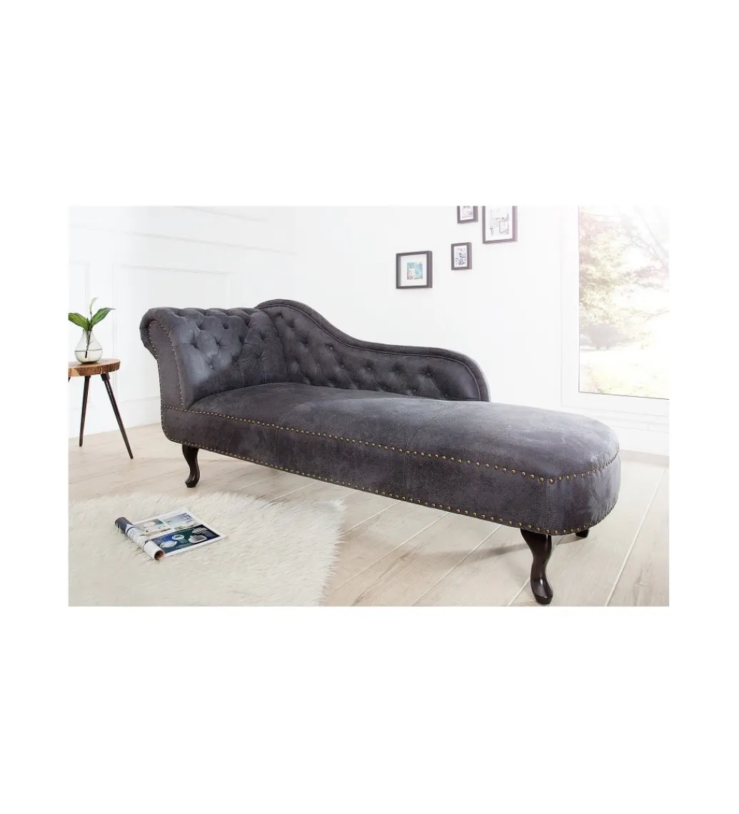 Leżanka Chesterfield BRIGIDA 170 cm Szary antyczny*Invicta Interior Best