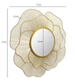 Lustro ścienne BLUME 77 cm złote*WOHNLING, GERMANY Online