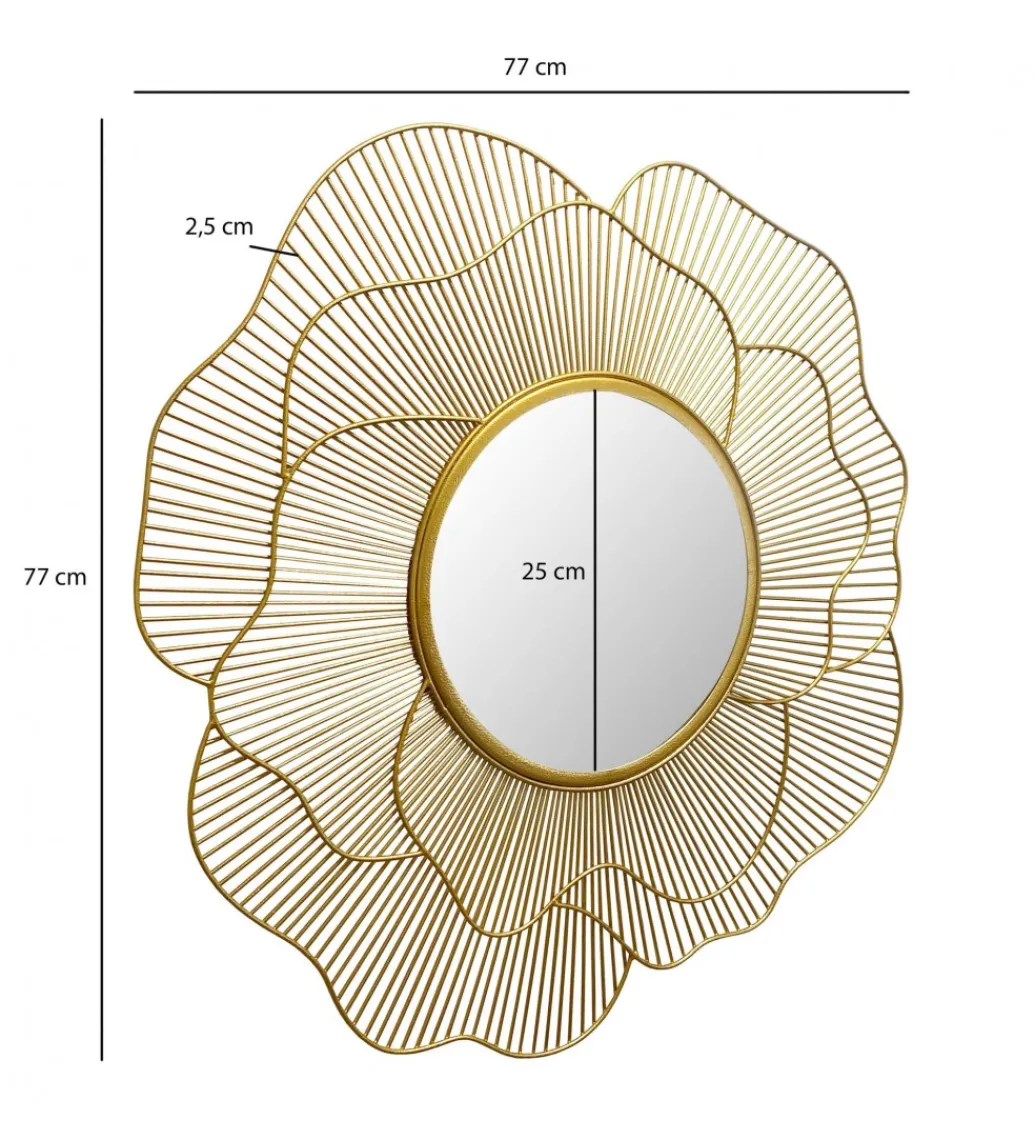 Lustro ścienne BLUME 77 cm złote*WOHNLING, GERMANY Online