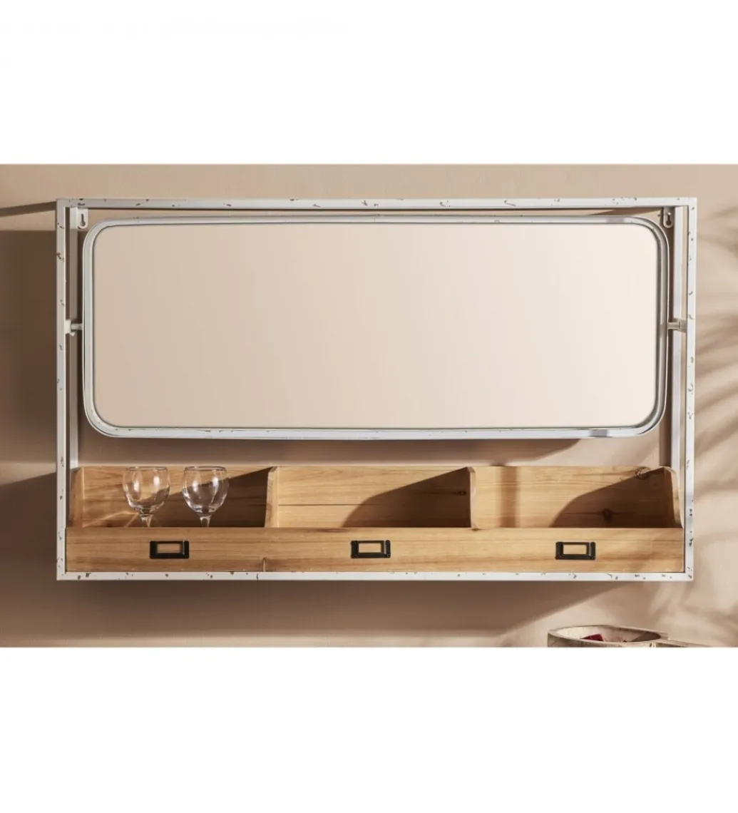 Lustro MACAO 100 cm drewno świerkowe*Imeri
