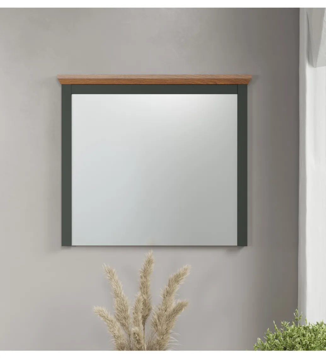Lustro STANTON 68 cm w optyce dębu Evoke Ciemnozielony*MCA Linia Włoska Hot