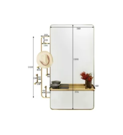 Lustro wieszak TRISTAN 150 x 76 cm złote*KDesign Sale