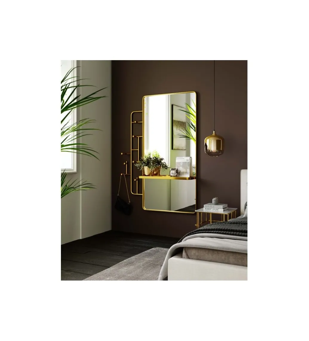 Lustro wieszak TRISTAN 150 x 76 cm złote*KDesign Sale