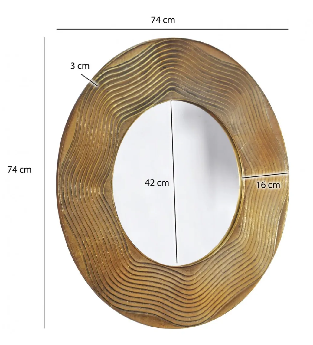 Lustro wiszące BLINK 74 cm antyczne złote*WOHNLING, GERMANY Clearance