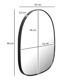 Lustro wiszące DEFORME 53 cm czarne*WOHNLING, GERMANY