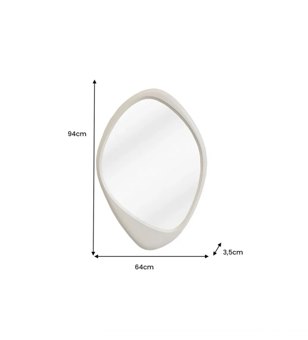 Lustro wiszące ORGANIC 90 cm beżowe*Invicta Interior Outlet