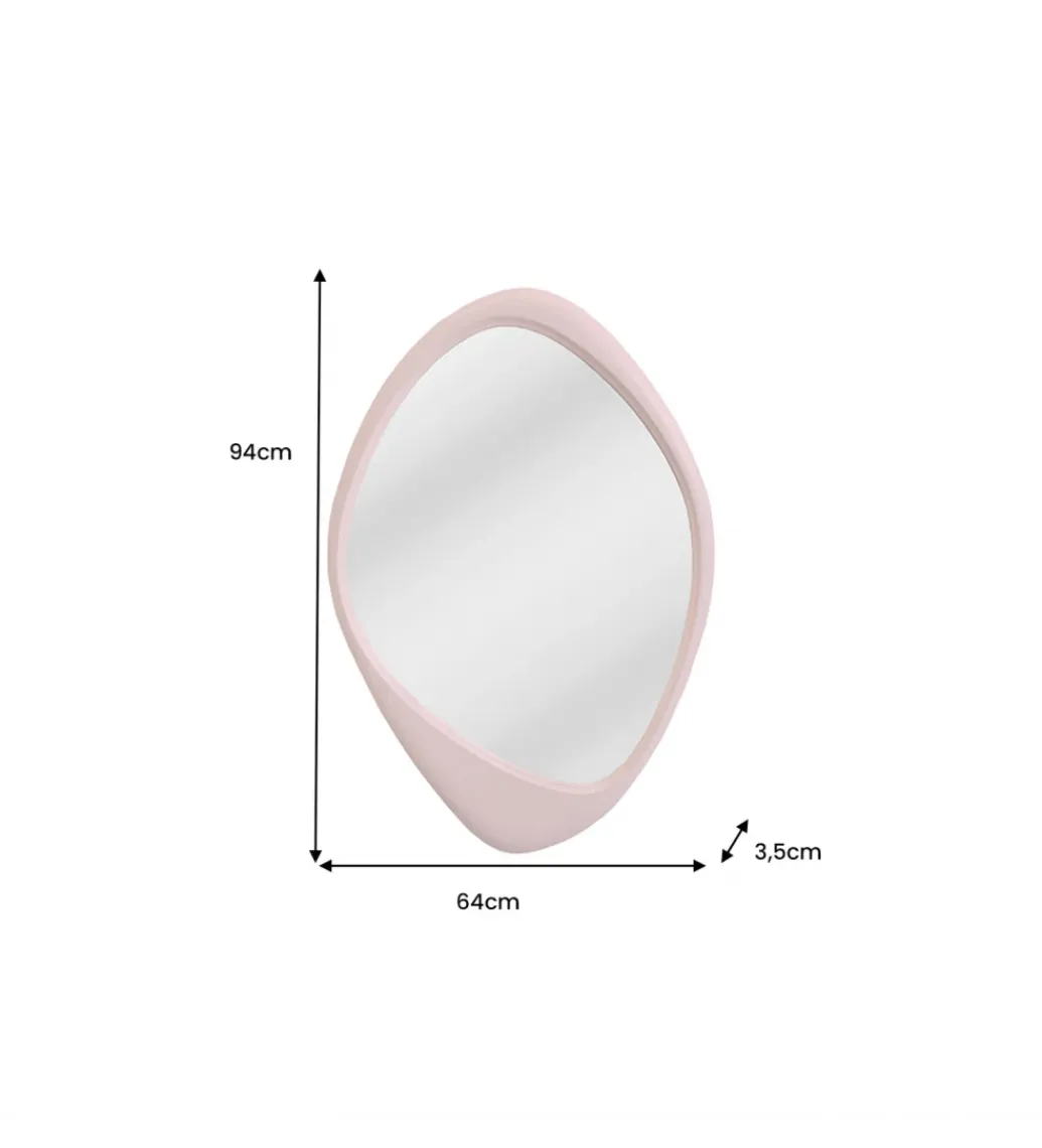 Lustro wiszące ORGANIC 90 cm różowe*Invicta Interior New