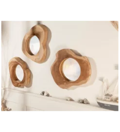 Lustro wiszące Reflect 31 cm drewno Teak*Invicta Interior - przedsprzedaż Outlet