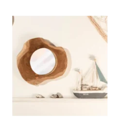 Lustro wiszące Reflect 31 cm drewno Teak*Invicta Interior - przedsprzedaż Outlet