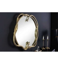 Lustro wiszące SNAKE XL 85 cm złote z elementem dekoracyjnym w kształcie węża*Invicta Interior Best