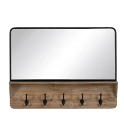 Lustro wiszące z wieszakiem IRATINA 90 cm naturalne czarne*Zona-Design Discount